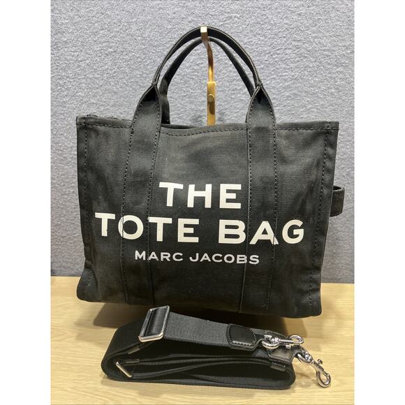 Marc Jacobs The Tote Bag Black Mini Small Canvas M0016493 001 Handbag Purse - Picture 1 of 13